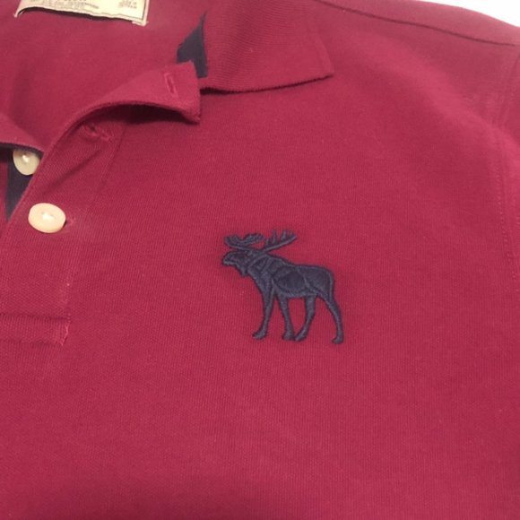 Abercrombie and Fitch Burgundy Men's Polo Shirt Size M EUC - Picture 2 of 4